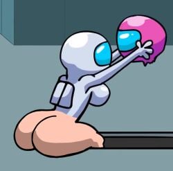 among_us ass bubble_ass bubble_butt decapitated holding_detached_head pink_(among_us) sujes tagme white_(among_us)