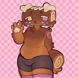 bulge clothed cosmo_(dandy's_world) dandys_world furry pawpads paws pawsomeow tagme thighhighs thighs