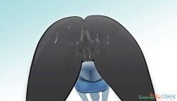 animated ass ass_focus ass_shake ass_shaking ass_up girok looking_at_viewer simple_background wii_fit_trainer wii_fit_trainer_(female)