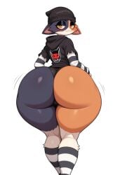 1girls ai_generated ass big_ass big_butt female female_only fortnite furry meow_skulls_(fortnite) solo solo_female yellowskittlezz