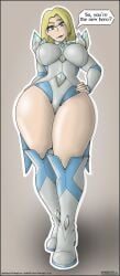 2d big_breasts blonde_eyebrows blonde_hair blonde_hair blonde_hair_female blue_eyes bob_cut breasts clothed clothed_female dialogue emma_frost emma_frost_(marvel_rivals) hand_on_hip light-skinned_female light_skin looking_at_viewer marvel marvel_comics marvel_rivals medium_hair smile smiling taunting thick_legs thick_thighs thighs video_game_character warbeastinc. white_queen wide_hips x-men