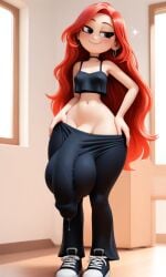 1futa ai_generated bulge bulge_through_clothing bulge_under_clothes chelsea_(ruby_gillman) chelsea_van_der_zee dreamworks futanari intersex ruby_gillman,_teenage_kraken