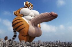 ballsack dreamworks futanari giantess intersex kung_fu_panda macro master_tigress towering