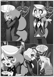 bbmbbf black_and_white charlie_morningstar_(hazbin_hotel) comic hazbin_hotel underworld_lovers_(comic) vaggie_(hazbin_hotel)