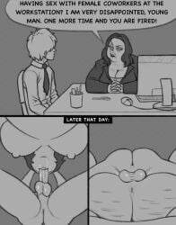 1boy 1girls areola areolae ass ass_crack asshole big_ass big_breasts black_and_white blowjob breasts business_suittie business_woman cellulite clarissa_(kostos_art) cleavage coworkers fellatio female greyscale gyatt hand_on_head head_grab instant_loss instant_loss_2koma kostos_art large_ass large_breasts legs legs_apart legs_up lips loop male male/female mating_press mature_female milf monochrome nipples no_sound office office_lady older_female oral oral_sex penile_penetration penis penis_in_mouth penis_in_pussy pussy pussy_lips saliva shorter_than_30_seconds straight sucking sucking_penis suit tagme testicles thick tie underneath_view video younger_male