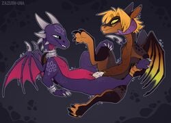 2019 cynder dragon duo egg egg_play female feral membrane_(anatomy) membranous_wings penetration scalie spyro_the_dragon transfer_birthing video_games wings zazush-una zazush_(zazush-una)