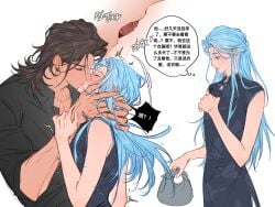2boys ao_bing crossdressing feminine_male gay kissing making_out ne_zha(2019) ne_zha_(films) ne_zha_2(2025) nezha onefatcatdance tongue_kiss yaoi