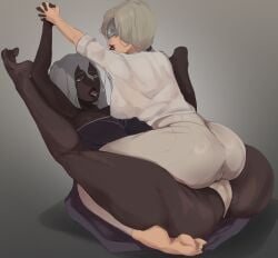 2girls dark-skinned_female dark_skin duchess_(nightreign) elden_ring elden_ring_nightreign female female_only fromsoftware gay interracial light-skinned_female light_skin recluse_(nightreign) tagme thick yuri yuri