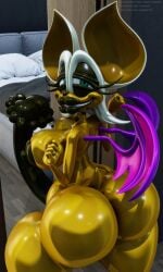 3:5 absurd_res animal_genitalia animal_penis areola ass big_breasts big_butt big_penis bodily_fluids breasts cum equine_genitalia equine_penis female genital_fluids genitals grin hi_res huge_butt huge_cock nipples penis rouge_the_bat sanory sega smegma smile smug sonic_(series) sonic_the_hedgehog_(series) tail wings