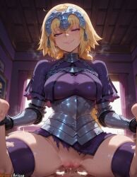 1boy 1girls 2025 ai_generated anime anime_girl anime_style arisua armor armored_dress artist_name bangs big_breasts blonde_hair blue_eyes blush braid breasts breasts censored chains clothed_sex cowgirl_position cowgirl_position cum cum_in_pussy curvy curvy_body curvy_female dress fate/grand_order fate_(series) faulds female gauntlets half-closed_eyes headpiece hi_res high_quality high_res high_resolution highres indoors jeanne_d'arc jeanne_d'arc_(fate) jeanne_d'arc_(ruler)_(fate) large_breasts long_hair looking_at_viewer mosaic_censoring patreon patreon_username penis pov purple_dress pussy sex skindentation smile solo_focus spread_legs straddling straight sweat thighhighs thighs torn_clothes uncensored vaginal_penetration very_long_hair watermark
