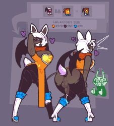 1dickgirl buttplug dickgirl futa_sans_pussy futanari gameplay_mechanics homestuck intersex kanaya_maryam leaking_precum posing rose_lalonde rouge_the_bat_(cosplay) tail_plug trans_woman xenopavilia