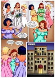 3girls carmen_(totally_spies) comic comic_page gabriella_(totally_spies) marathon_(copyright) marriage palcomix stella_(totally_spies) totally_spies wedding wedding_dress