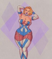 blonde_female blonde_hair blue_eyes blue_eyeshadow blue_lipstick bob_cut closed_mouth emma_frost emma_frost_(marvel_rivals) eyebrows eyelashes eyeshadow female large_breasts light-skinned_female light_skin marvel marvel_rivals masochistmaverick medium_hair thick_legs thick_thighs wide_hips