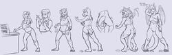 2018 anthro ass bottomless breasts cameltoe clothed clothing dialogue doughnut dragon eating female food grey_background hair hi_res human human_to_anthro jv lord_magicpants mammal monochrome navel open_mouth pussy shirt simple_background solo species_transformation standing surprise tail_growth topwear torn_clothes transformation underwear wing_growth wings