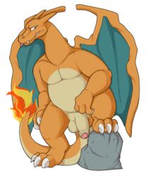 1boy 2019 charizard chubby claws dragon humanoid_penis male male_only nintendo nude partially_retracted_foreskin penis pokémon_(species) pokemon pokemon_(species) pokemon_rgby polarpandemonium reptile scalie simple_background solo teeth testicles tongue uncut video_games wings