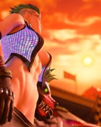 blenderdemon female fortnite fortnite:_battle_royale ringmaster_scarr_(fortnite) sweat sweaty sweaty_body sweaty_breasts