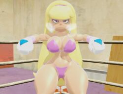 1girls 3d 3d_(artwork) aged_up big_breasts big_thighs bikini bikini_bottom bikini_top blonde_hair boxing boxing_gloves boxing_ring breasts curvy disney female female_only fighting_ring gloves gravity_falls gym huge_breasts indoors josugomezofficialnew large_breasts light-skinned_female light_skin long_hair pacifica_northwest pink_bikini smile smug smug_smile solo solo_female solo_focus thick thick_thighs thighs white_boxing_gloves white_gloves wide_hips