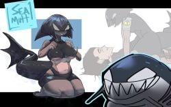 1boy 1girls ben_10 ben_tennyson big_ass big_breasts black_hair chaquetrix dark-skinned_female dark_skin eliowrathful female male mutatrix orca orca_girl orca_tail seamutt_(eliowrathful) tanned vulpimancer wildmutt