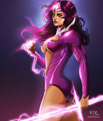 1girls 2016 abstract_background arkenstellar ass big_ass big_breasts breasts busty carol_ferris cleavage_cutout clenched_fist curvaceous curvy dat_ass dated dc dc_comics energy_sword eyeshadow female female_only from_side glowing green_lantern_(series) headpiece holding_sword holding_weapon long_hair makeup mascara nail_polish pinup posing purple_hair purple_headpiece purple_lips purple_lipstick purple_nail_polish purple_nails realistic solo star_sapphire_(dc) star_sapphire_corps supervillain sword thick_ass thick_thighs thighs tiara tight_clothing violet_eyes violet_hair violet_lantern violet_lipstick voluptuous