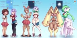 dark_skin female female_only gardevoir human lopunny pale_skin pokemon pokemon_(species) pokemon_go transformation zorym