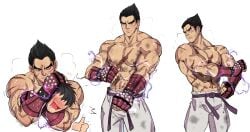 abs bara biceps clothing daddy jackojack jackray85674939 kazuya_mishima male male_nipples male_only manly mature_male muscular_male namco nipples pecs scar scars_all_over sweat sweating tekken