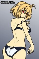 arcueid_brunestud ass asscheeks breasts colored curvy curvy_figure grin huge_breasts inviting itakeabite large_breasts lingerie lingerie_bra lingerie_panties looking_at_viewer melty_blood pervert posing red_eyes seducing sexy_pose short_hair smile thick_thighs tsukihime type-moon undressing wide_hips
