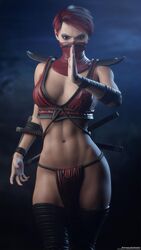 1girls 3d abs blender breasts female female_only looking_at_viewer mortal_kombat mortal_kombat_(2011) mortal_kombat_11 shizzyzzzzzz skarlet skarlet_(mk11) skarlet_(mk9) solo