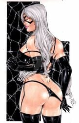 1girls 2015 abstract_background ass big_ass big_breasts black_bra black_cat_(marvel) black_gloves black_panties black_sleeves black_thighhighs black_underwear bra bra_pull bra_slip bra_tug breasts busty claws closed_eyes curvaceous curvy dat_ass dated deviantart domino_mask ed_benes_studio felicia_hardy female female_only from_behind gloves human lanio_sena long_hair marvel marvel_comics mask panties panties_down panty_pull panty_tug pink_lips pink_lipstick pinup signature sleeves solo spider-man_(series) strap_slip superheroine thick_ass thick_thighs thighhighs thighs thong underwear voluptuous watermark web webbing white_hair