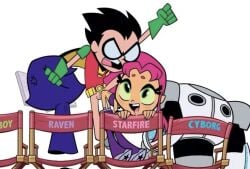 cyborg dc dc_comics dick_grayson female male raven robin_(dc) robin_(dick_grayson) robin_(teen_titans_go!) starfire starfire_(teen_titans) tagme