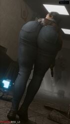 1girls 3d alyx_vance ass ass_focus black_hair blender_(software) female half-life half-life:_alyx half-life_2 jeans red_lj short_hair valve_(company)