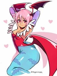 big_ass bottom_heavy color darkstalkers demon demon_girl flat_chest flat_chested head_wings indievamp lilith_aensland small_breasts succubus succubus_wings thick_thighs vampire vampire_girl wings