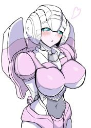2024 2d 2d_(artwork) 2d_artwork arcee arcee_(g1) blue_eyes breasts cybertronian female konro_yoyogei pink_body robot robot_girl transformers