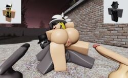 2boys 2girls 3d 3d_(artwork) anus ass balls big_ass big_breasts big_penis fedora grey_skin hat headphones imminent_sex ninjashyper2 nude outside pale_skin penis pussy reference_image roblox roblox_avatar robloxian self_upload sunglasses tagme top_hat valkyrie_helm yuri