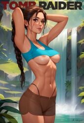 1girls abs ai_assisted ai_generated alternate_breast_size alternate_costume alternate_version_at_source alternate_version_available areola areolae big_breasts bikini bimbo braided_hair breasts brown_eyes brown_hair brown_shorts casual cleavage cover_page detailed detailed_background deviantart deviantart_username eye_contact fair-skinned_female fair_skin female female_focus female_only fit fit_female glistening gstring hourglass_figure human interior kuku kukuyolo lara_croft lara_croft_(classic) large_breasts light-skinned_female light_skin long_hair long_ponytail looking_at_viewer nipple_slip nipples nipples_visible_through_clothing ponytail sexy shower solo solo_female text thong title title_page tomb_raider underboob underboob_cutout underboob_shirt voluptuous wet wet_body wet_skin