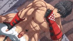 abs ass balls bandai_namco bara biceps big_balls big_bulge big_penis bulge clothing erection gay inunekostudio jin_kazama kazama_jin male male/male male_nipples male_only male_pubic_hair muscular_male nipples pecs penis tekken