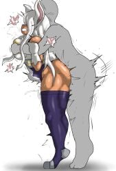 1boy 1girls blush boku_no_hero_academia breasts dark-skinned_female dark_skin duo enigi09 female female_focus female_penetrated from_behind from_behind_position heart hi_res large_breasts male male/female male_penetrating male_penetrating_female miruko my_hero_academia rumi_usagiyama sex standing standing_sex stomach_bulge straight thick_thighs thighhighs thighs