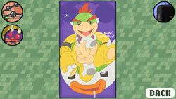 16:9 2019 3_toes aliasing anal anal_beads anal_fingering anthro argon_vile balls black_eyes bodily_fluids bowser_jr. cellphone claws disembodied_hand drooling english_text erection fingering foreskin_play front_view genital_fluids hud koopa koopa_clown_car looking_at_viewer male male_only mario_(series) monster_mind nintendo nude penis phone precum saliva scalie sex_toy smartphone smile solo text toes uncut video_games young