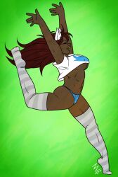 1girls black black_hair black_hair_female black_skin dark_skin dark_skinned_female dog_ears dog_tail female female female_focus female_only happy homestuck jade_harley long_hair long_hair_female naughtyvixens panties partially_clothed partially_clothed_female smiling solo solo_female stockings tail thigh_highs thighhighs underwear