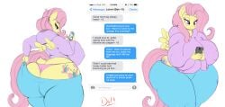 1girls ass ass_cleavage big_ass big_breasts breasts chubby english_text exercise_clothing fat_ass female female_focus female_only fluttershy_(mlp) giant_ass gigantic_ass huge_ass huge_breasts huge_thighs hyper hyper_ass massive_ass massive_breasts mostly_clothed my_little_pony obese panties revealing_clothes round_ass smile solo teasing text texting thelunarmoon thick_ass thick_thighs thong wide_hips