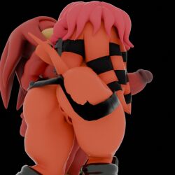 3d 3d_(artwork) ass_focus back_view big_ass knuckles_the_echidna lien-da mobian_(species) pink_hair red_hair sonic_(series) sonic_the_hedgehog_(series)