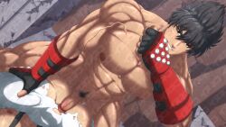 abs ass balls bandai_namco bara biceps big_balls big_bulge big_penis bulge clothing erection gay inunekostudio jin_kazama kazama_jin male male/male male_nipples male_only male_pubic_hair muscular_male nipples pecs penis tekken