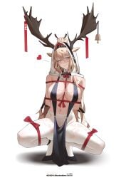 1girls antlers arknights deer_girl female female_only hi_res viviana_(arknights) yat_(tsmn7245)