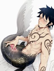 1cuntboy arm_tattoo black_hair blush chest_tattoo commentary cuntboy cuntboy_only dildo finger_tattoo genderswap genderswap_(mti) hand_tattoo heart heart_tattoo highres holding holding_sex_toy intersex k84612 looking_at_viewer masturbation merfolk merman monster_boy nipples nude object_insertion one_piece pussy pussy_juice sex_toy short_hair shoulder_tattoo sitting solo symbol-only_commentary tattoo trafalgar_law uncensored vaginal_object_insertion vaginal_penetration wet yellow_eyes