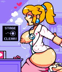 1boy 1girls after_sex ahe_gao aphrodisiac arm_grab arms_behind_back ass blonde_hair blue_eyes breasts clothed_sex clothing cum cum_in_pussy cum_inside dr._mario_(series) dr._peach english_text faceless_male female female_focus from_behind fucked_silly heart heart-shaped_pupils impregnation labcoat lactation light_skin long_hair male mario_(series) milk_squirt neonvanta nintendo open_mouth ovum penetration penis pixel_art ponytail princess_peach saliva score sex skirt skirt_down sperm_cell standing stethoscope straight sweat sweatdrop text thighs tongue_out vaginal_penetration x-ray