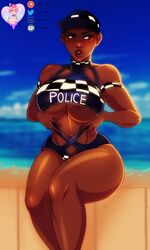 1girls beach big_breasts breasts clash_(rainbow_six) cleavage dark-skinned_female dark_skin female female_only large_breasts law-zilla rainbow_six rainbow_six_siege solo tagme tom_clancy underboob