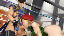 1futa 1girls 3d alternate_costume animated cammy_white chun-li dentol dickgirl erection fellatio female futa_on_female futanari intersex muscles muscular muscular_female no_sound official_alternate_costume oral penis source_filmmaker street_fighter video