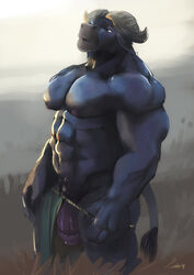 abs anthro bovine buffalo chief_bogo disney flaccid leobo loincloth male male_only mammal muscles muscular nipples pecs penis zootopia