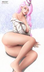 anus big_breasts breasts clothing fate/grand_order fate_(series) female_only glasses hair koyanskaya_(fate) koyanskaya_(foreigner) koyanskaya_(foreigner_first_ascension) long_hair ningyon pink_hair pussy seductive solo