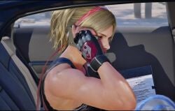 1girls 3d blonde_hair female female_only flexing flexing_bicep fully_clothed lidia_sobieska muscular muscular_female namco screencap solo tekken tekken_8