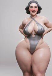 1girls ai_generated avatar_legends bbw bbw_mom blush child_bearing_hips curvaceous curvy curvy_body curvy_female curvy_figure curvy_hips earth_kingdom female female_only green_hair hips_wider_than_shoulders hourglass_figure huge_ass lin_bei_fong looking_at_viewer mature_female milf muscular_legs nickelodeon perfect_body pose posing simple_background smiling solo swimsuit the_legend_of_korra thick_thighs thunder_thighs white_background wide_hips